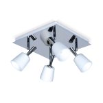 PLAFON BINGO 4 luces Cromo incluye lámparas de led