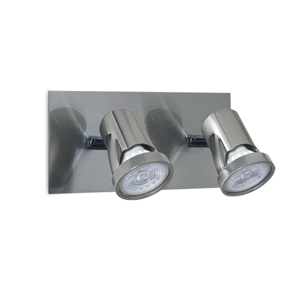 SILVER Aplique de 2 luces apto para lámparas led