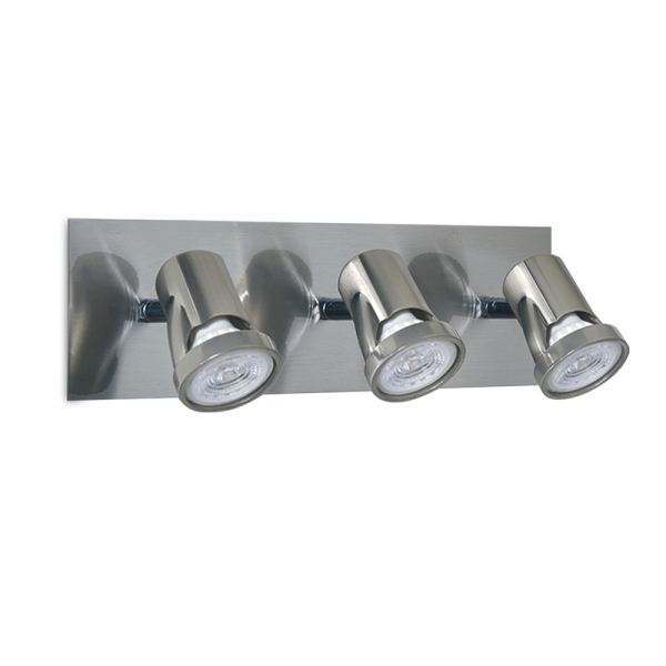 SILVER Aplique 3 luces apto para lampara led