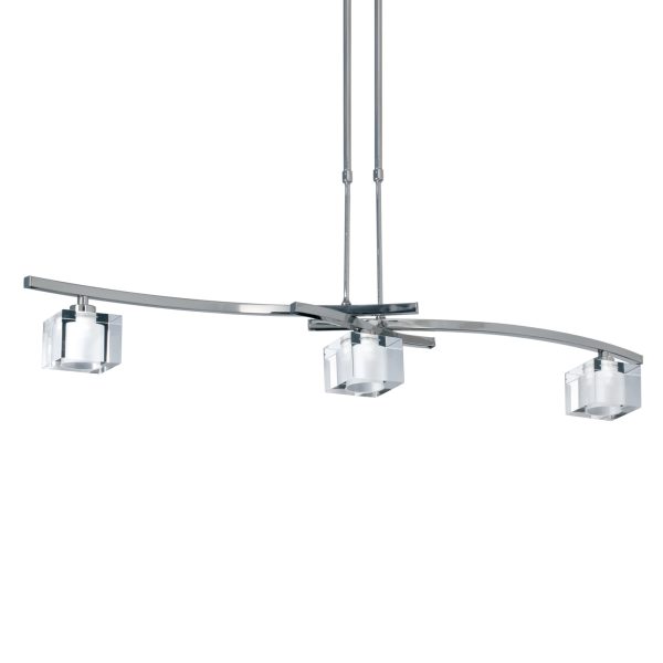 COLGANTE DELTA II 3 luces Cromo apto led