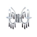 APLIQUE REINA 2 luces Cromo apto Led