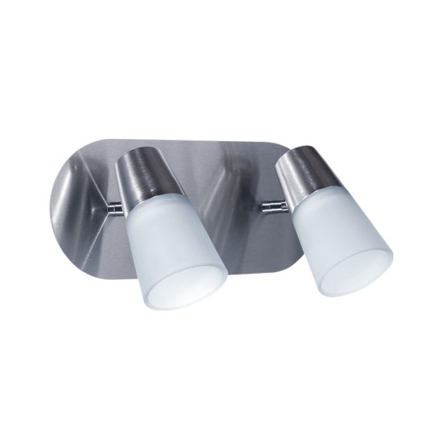ECO Aplique de 2 luces Acero apto para Led