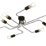 PLAFON MODERNA 8 luces Negro apto led