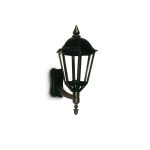 FAROL HEXAGONAL C/MENSULA 70A 1 luz Negro apto led