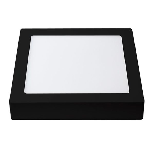 Plafon led cuadrado de 18w negro
