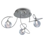 PLAFON LUCIANA  3 luces Cromo incluye lámparas  led