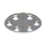 PLAFON CHARLY 6 luces Cromo led