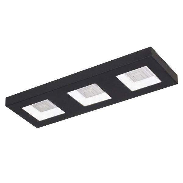 Plafon 3 luces Ferreros Negro de led