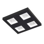 PLAFON FERREROS 4 luces Negro led