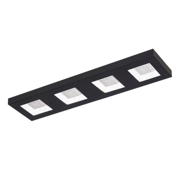 Plafon  4 luces Ferreros Negro de led