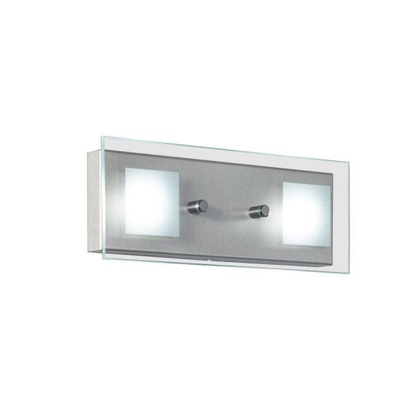 Plafón/Aplique Batti 2 luces de led Acero