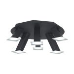 PLAFON WIT 6 luces Negro led