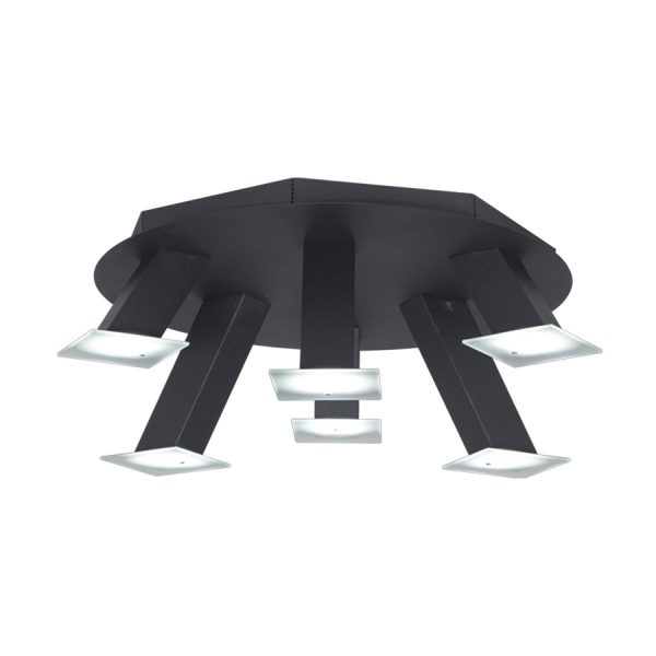 Plafon Wit de 6 luces led negro