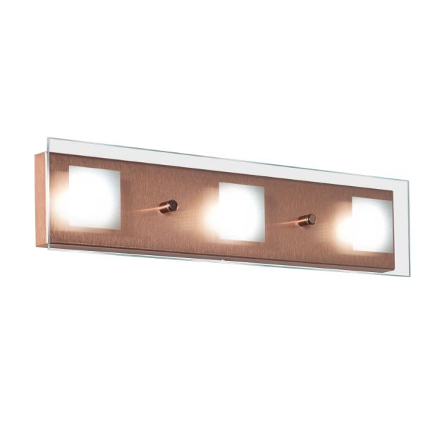 Batti Aplique para pared o techo de 3 luces led cobre