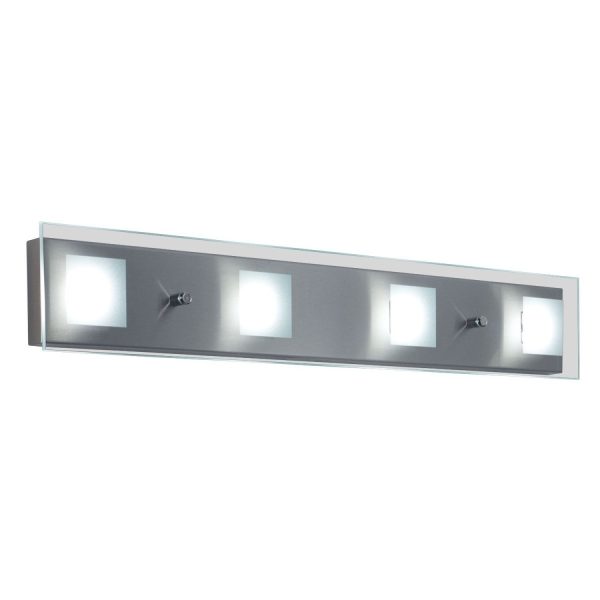 Batti Plafón/Aplique 4 luces de led Acero