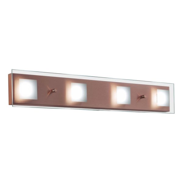 Batti Aplique para pared o techo de 4 luces led cobre