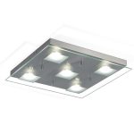 PLAFON BATTI  5 luces Acero  led