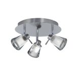 PLAFON UNO  3 luces Cromo apto led