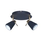 PLAFON UNO  2 luces apto Negro apto led