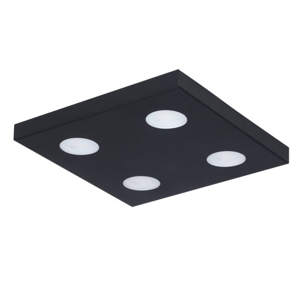 Plafón Eye 4 luces de led color negro