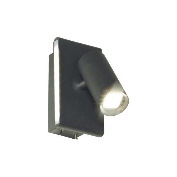 Aplique Duo 1 luz negro de led