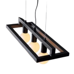 COLGANTE INDUSTRIAL 3 luces Negro apto led