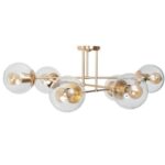 PLAFON SPA 6 luces Bronce con tulipas apto  led