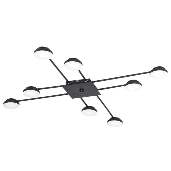 Plafon Lola 8 luces negro Led