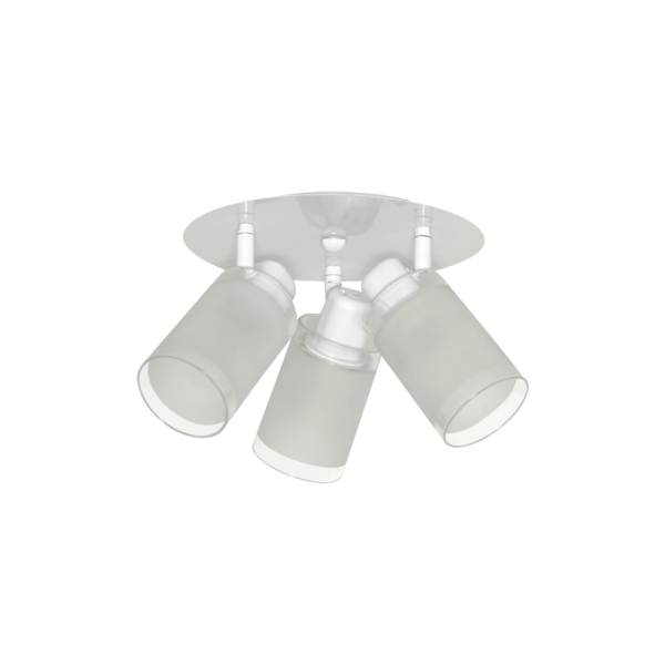 Plafón 547 de 3 luces blanco apto lampara led