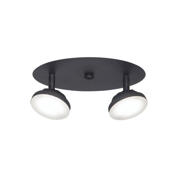 Plafon Lola 2 luces negro led