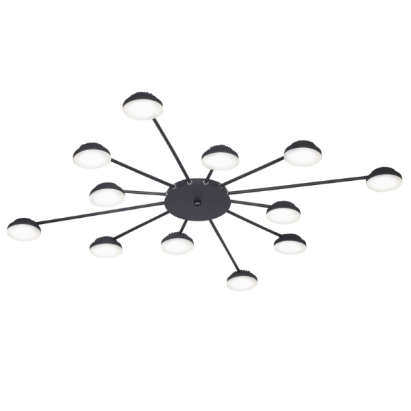 Plafon Lola 12 luces negro Led