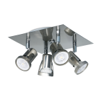 PLAFON SILVER  4 luces Acero apto  led