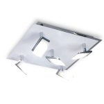 PLAFON RAYO CUADRADO 5 luces Blanco/Cromo led