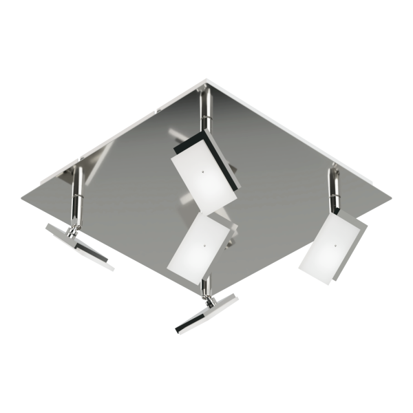 RAYO Plafón cuadrado Acero 5 luces LED