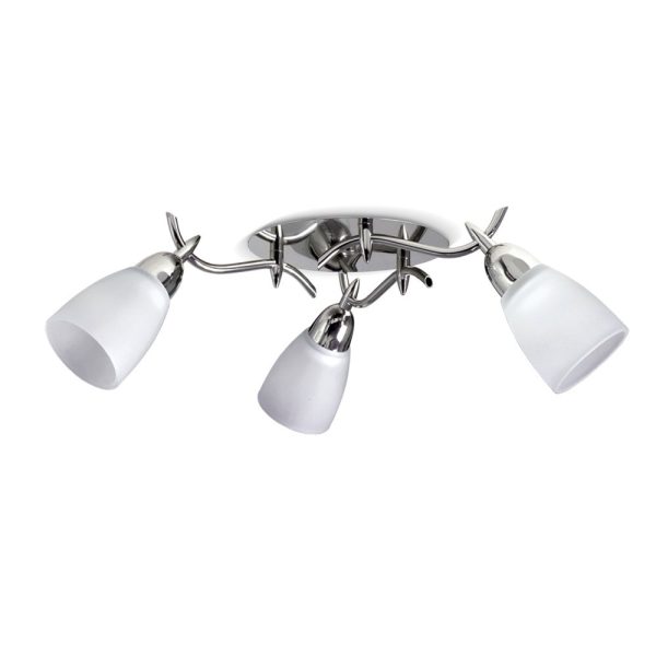 Plafón Sol 3 luces cromo apto lampara led