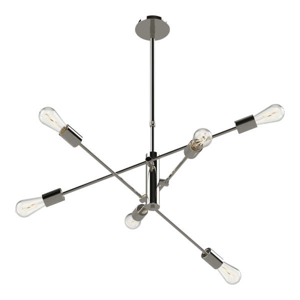 Vintage Colgante 6 luces apto para led color cromo