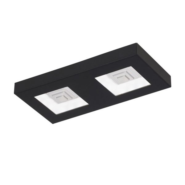 Plafon  2 luces Ferreros Negro de led