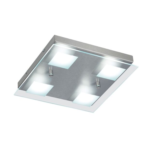 Plafón Batti 4 luces de led acero
