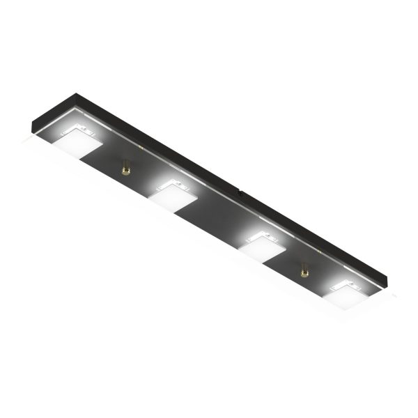 Batti Plafón/Aplique 4 luces de led Negro