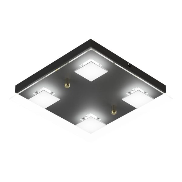 Plafón Batti 4 luces de led Negro