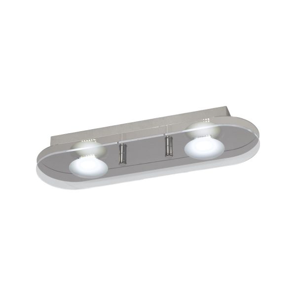 Plafon Charly 2 luces Cromo con led