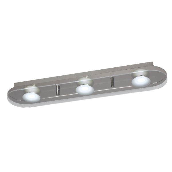 Plafon Charly 3 luces Cromo con led