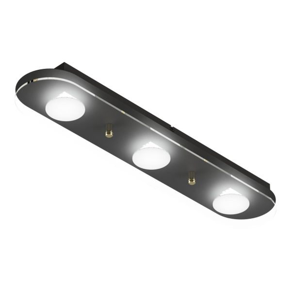 Plafon Charly 3 luces Negro con led