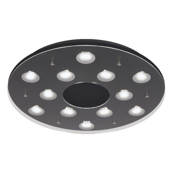 Plafón Charly 12 luces Negro de led