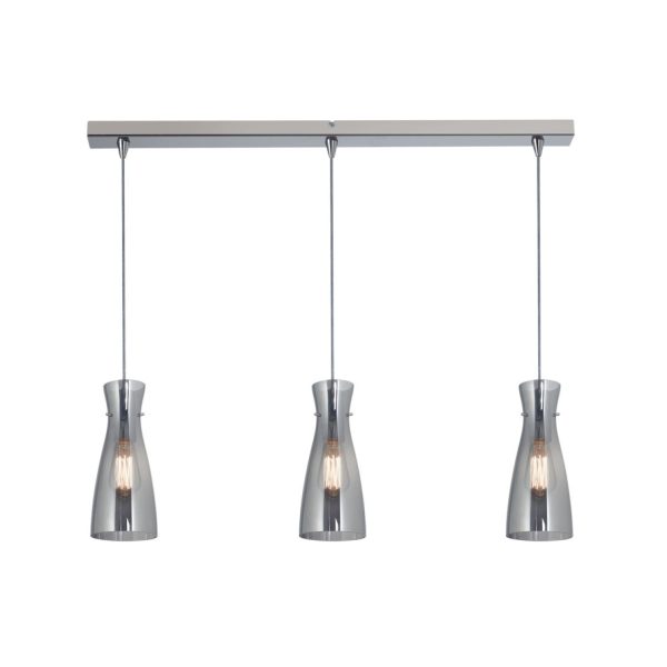 CROM colgante 3 luces cromo apto lampara led