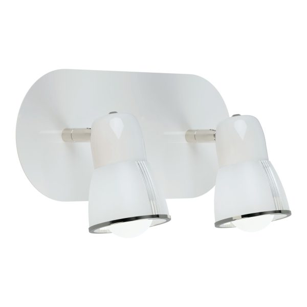 TIRAS aplique 2 luces blanco apto lampara led