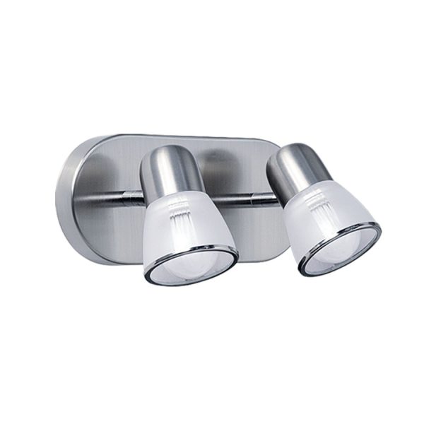TIRAS aplique 2 luces acero apto lampara led