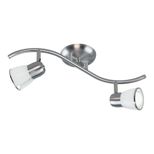 TIRAS sistema 2 luces acero apto lampara led