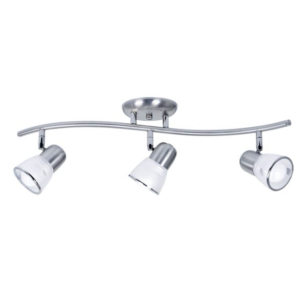 TIRAS sistema 3 luces acero apto lampara led