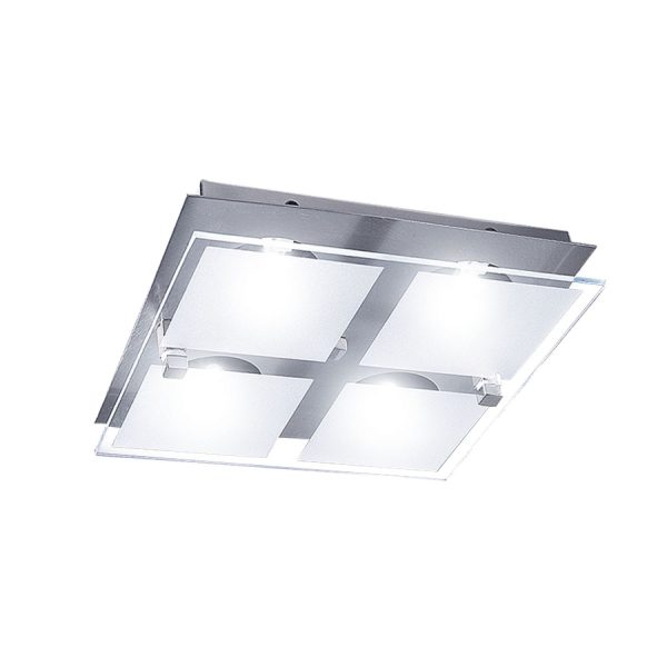 ESCORPIO plafón 4 luces cromo apto lámparas de led